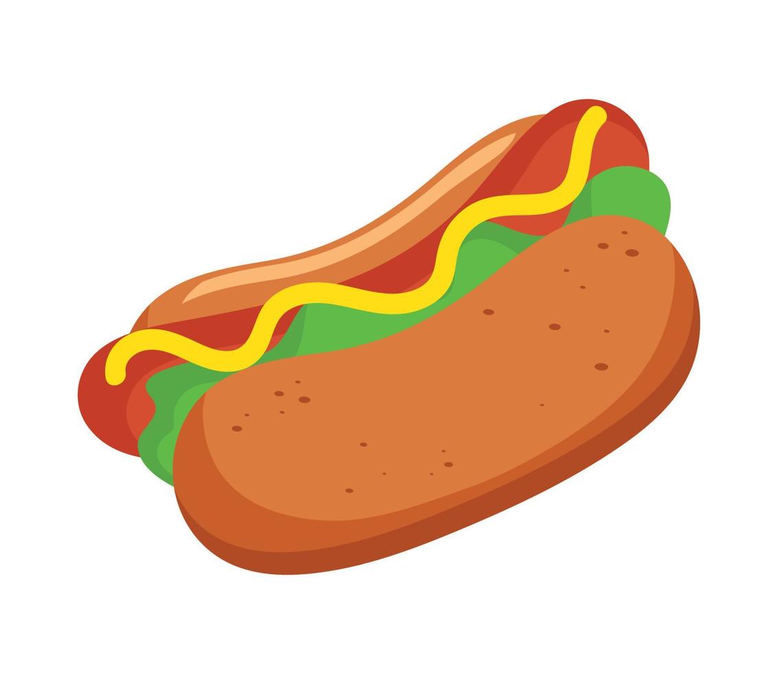 comida rápida de hot dog vector