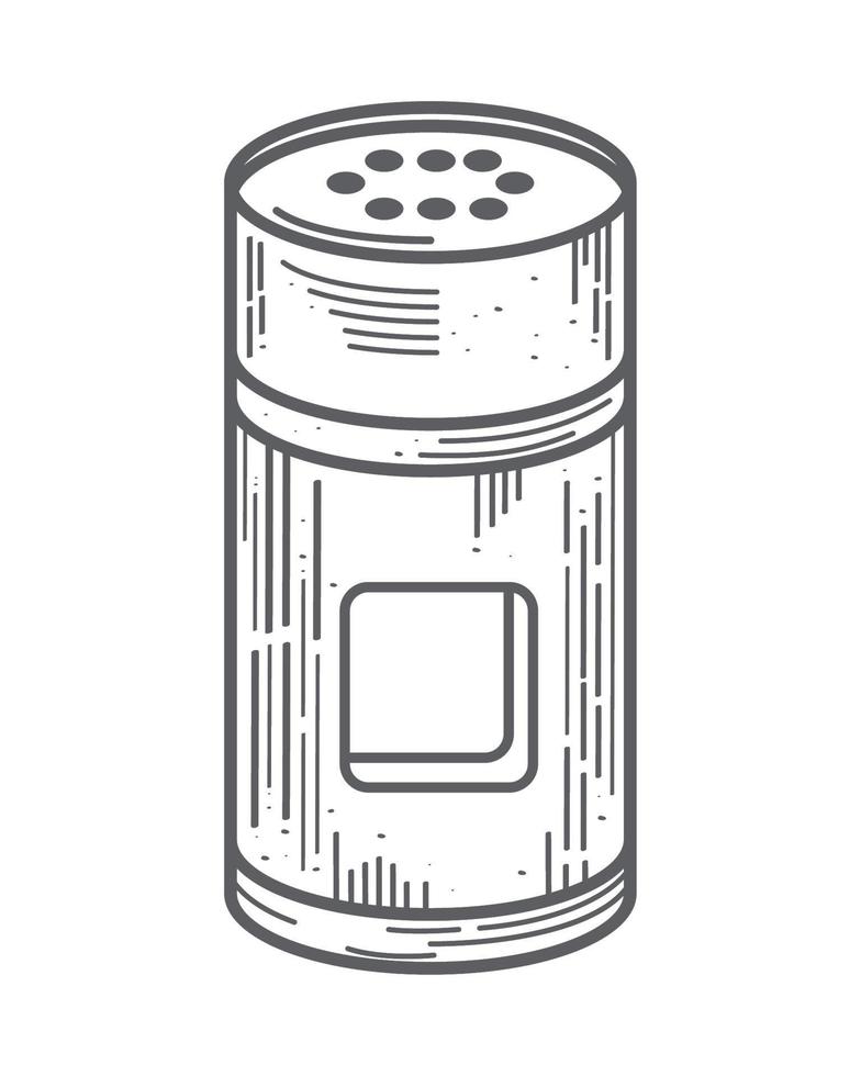 salt cellar kitchen utensil sketch vector