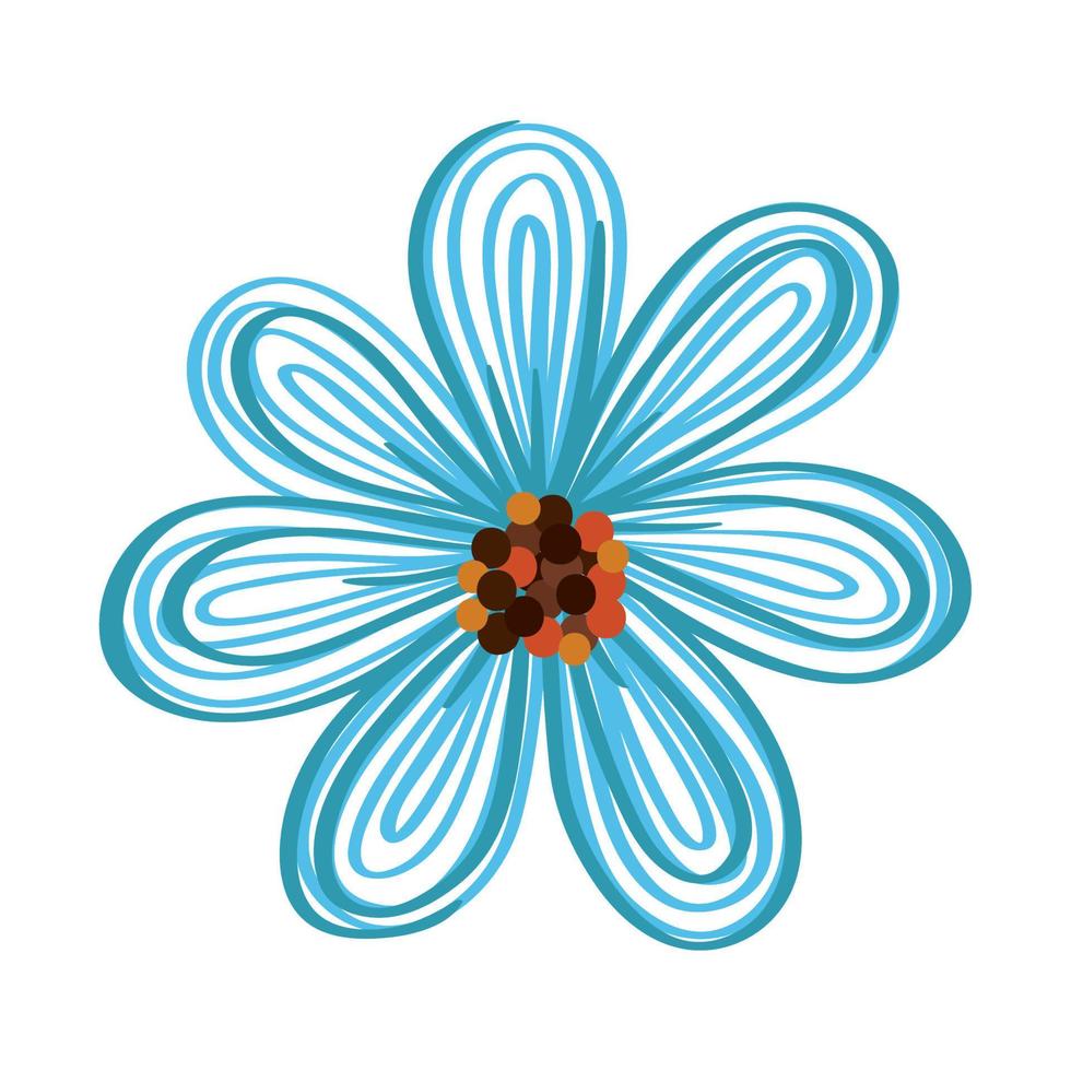 flor azul primavera vector