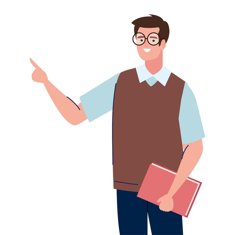 male teacher with book vector