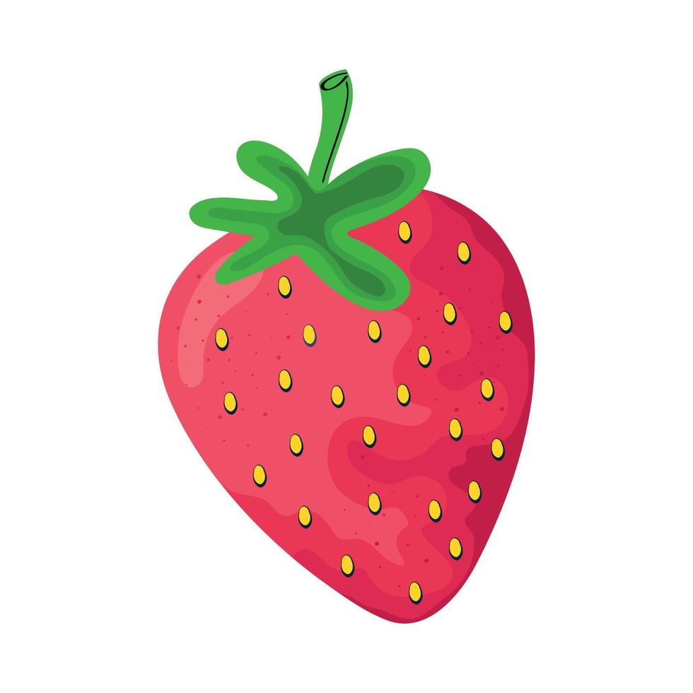 fresh strawberry fruit healthy vector