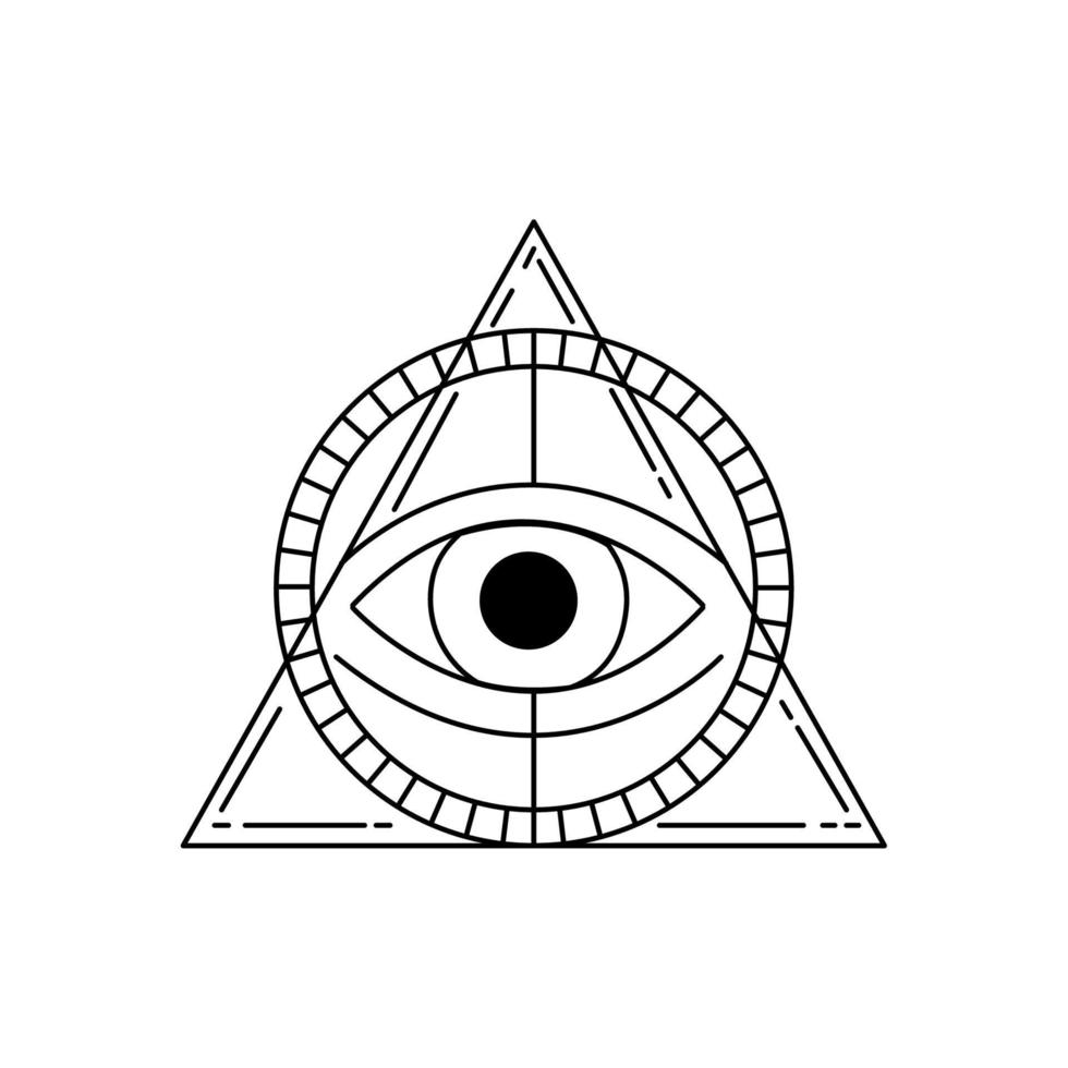 triangle with eye astrology vector
