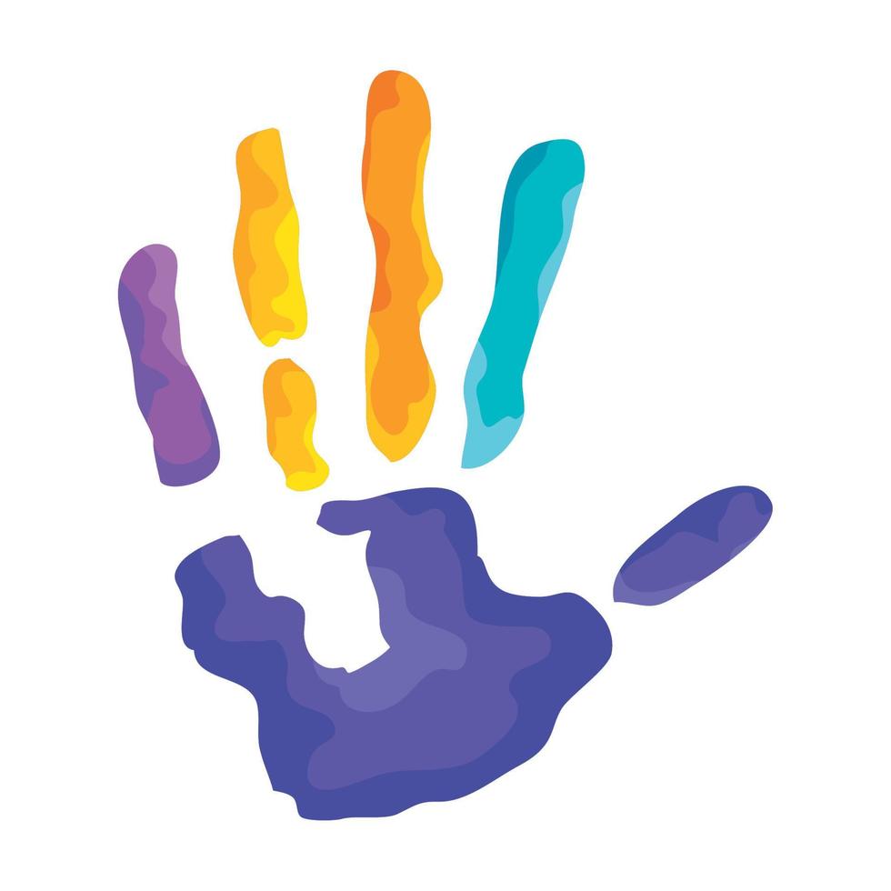 hand print painted vector