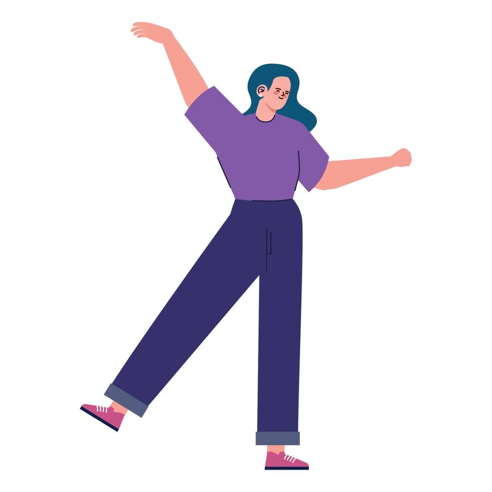 woman dancing avatar character vector