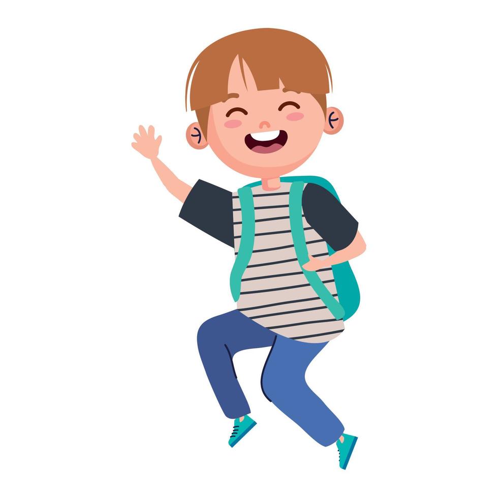 happy little student boy vector