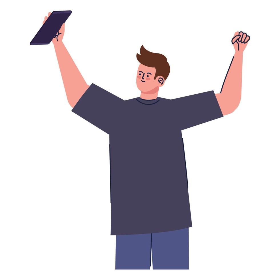 young man taking a selfie vector