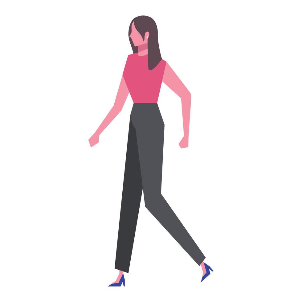 elegant businesswoman worker walking vector