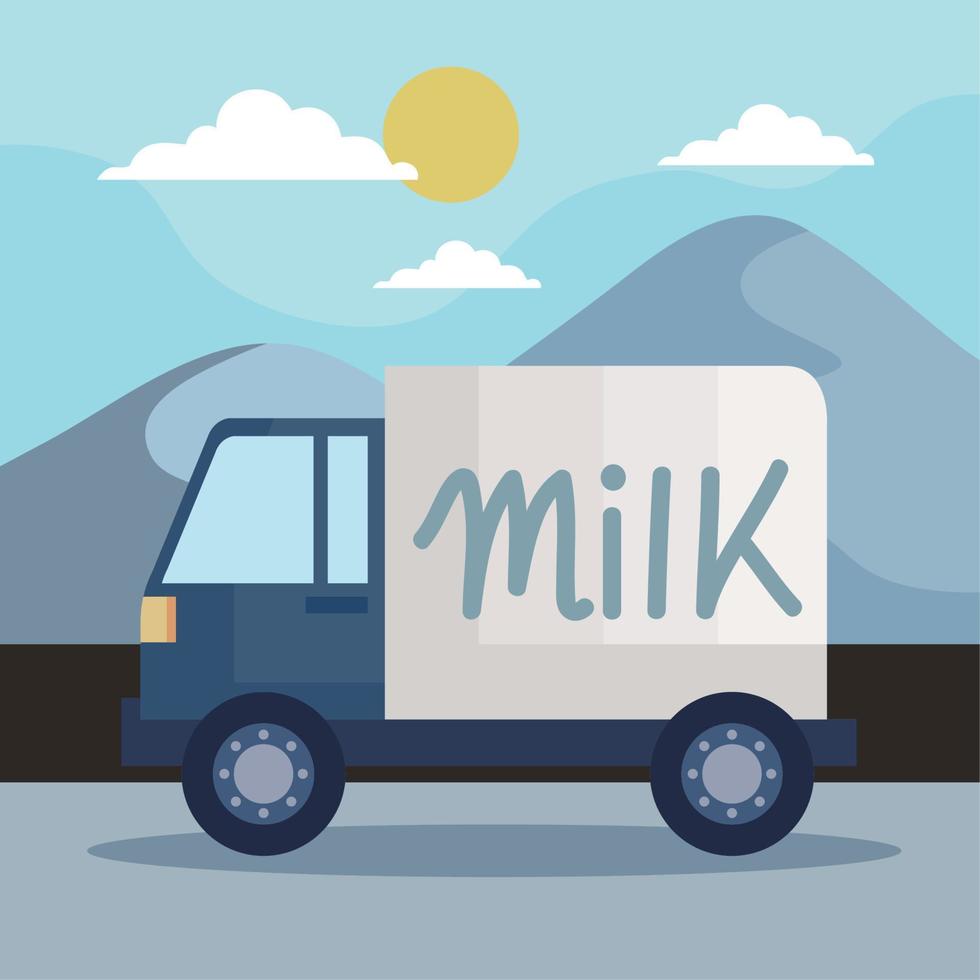 camión de transporte de leche vector