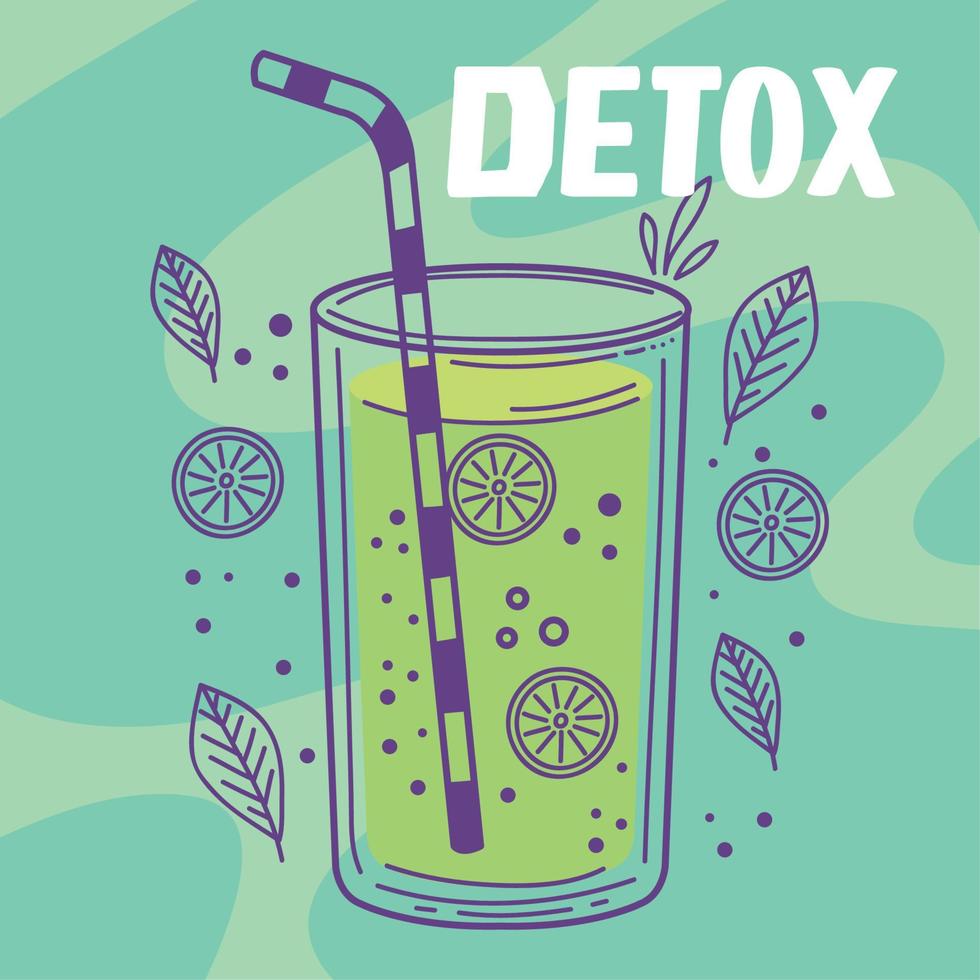 lemon detox drink vector