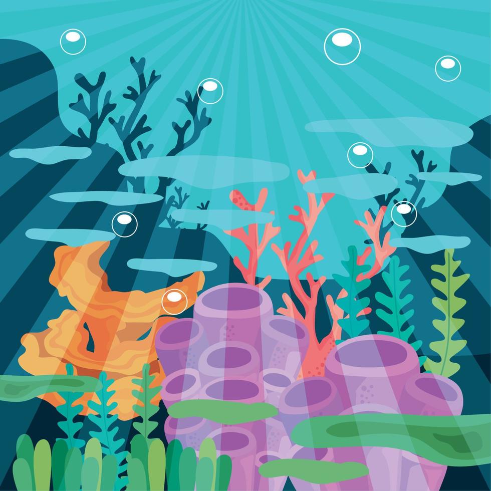 coral reefs undersea vector