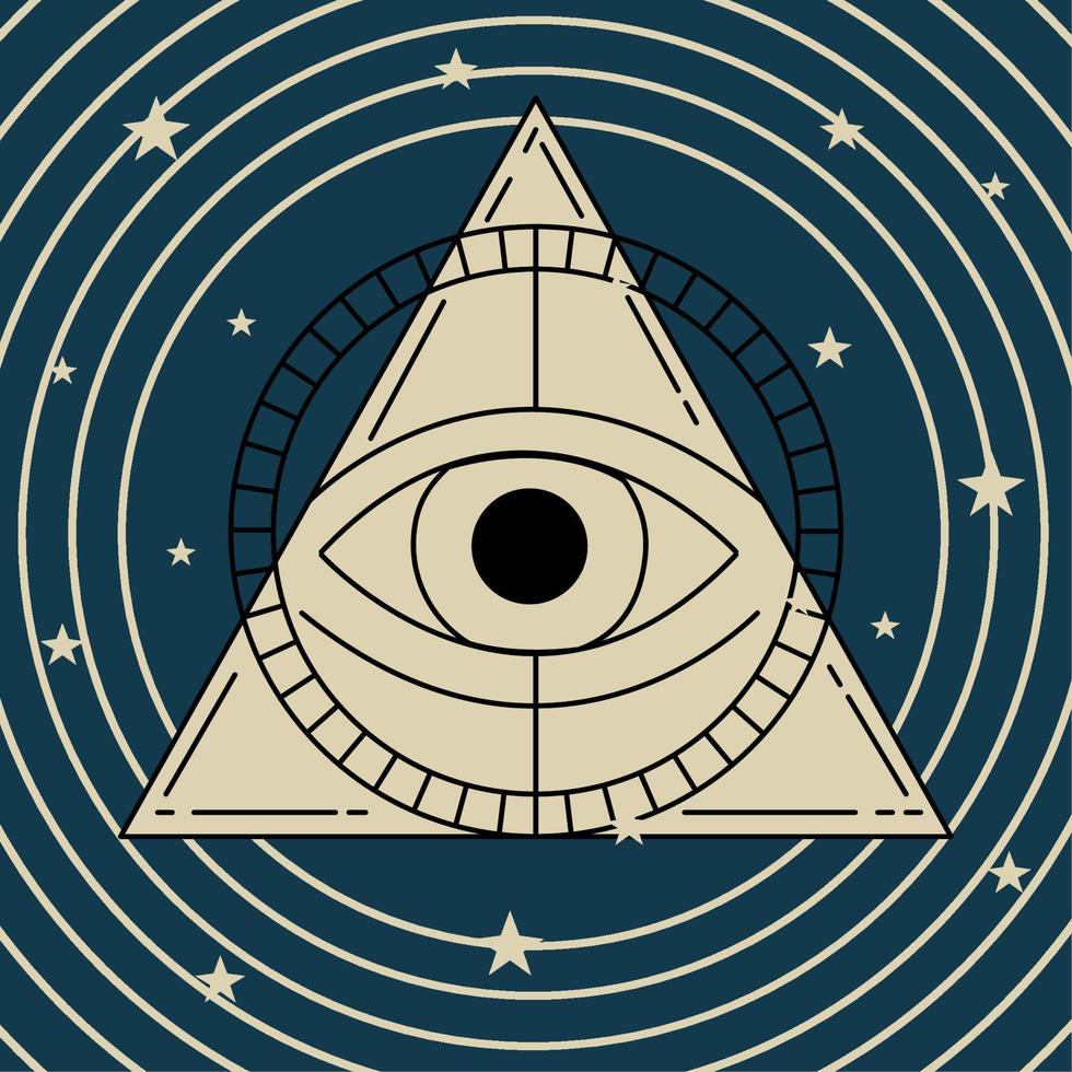 astrology triangle with eye vector