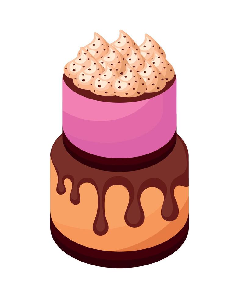 pastel dulce postre producto vector