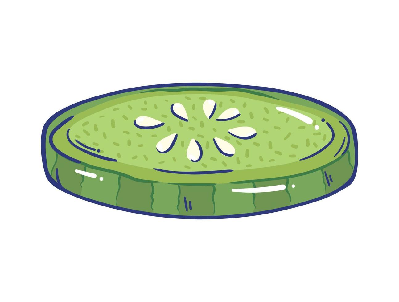 sliced cucumber vegetable vector