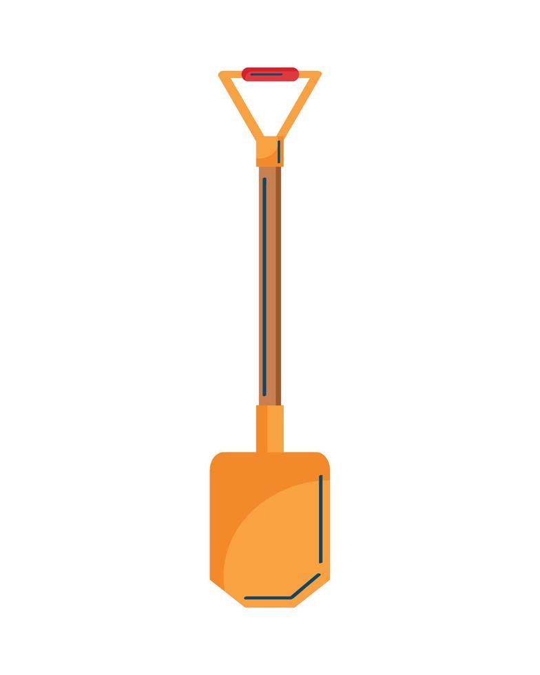 golden shovel tool equipment vector