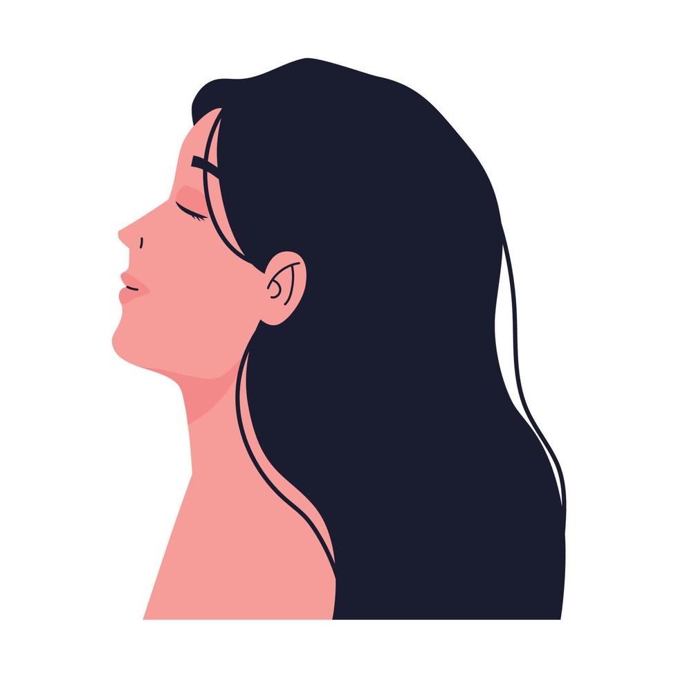 woman profile avatar character vector