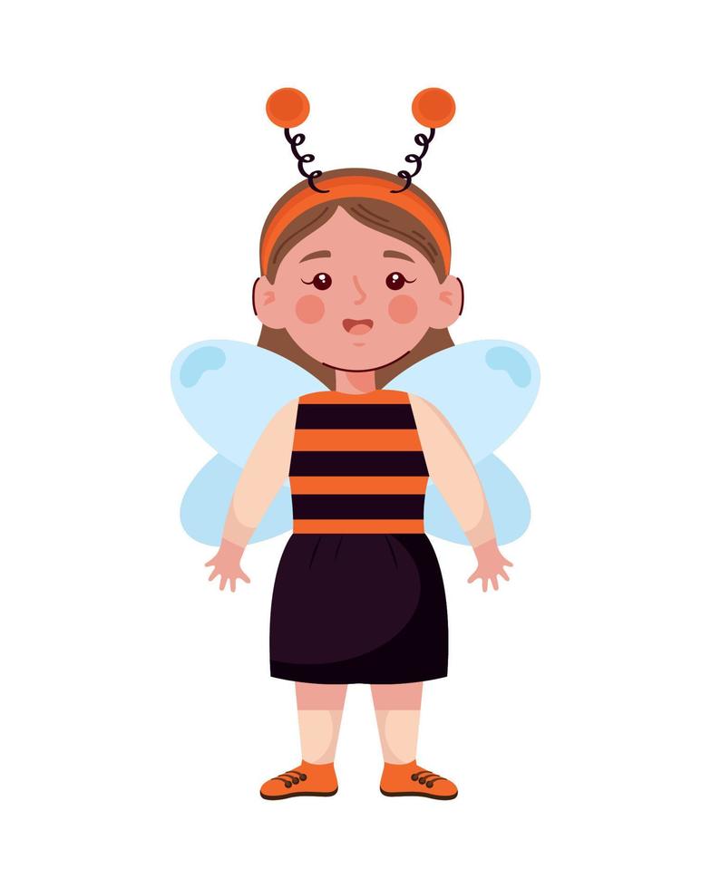 chica con traje de abeja vector