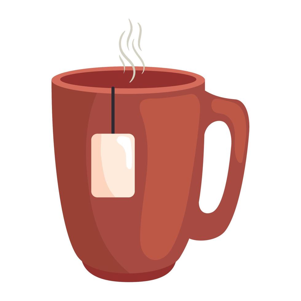 tea in red mug vector