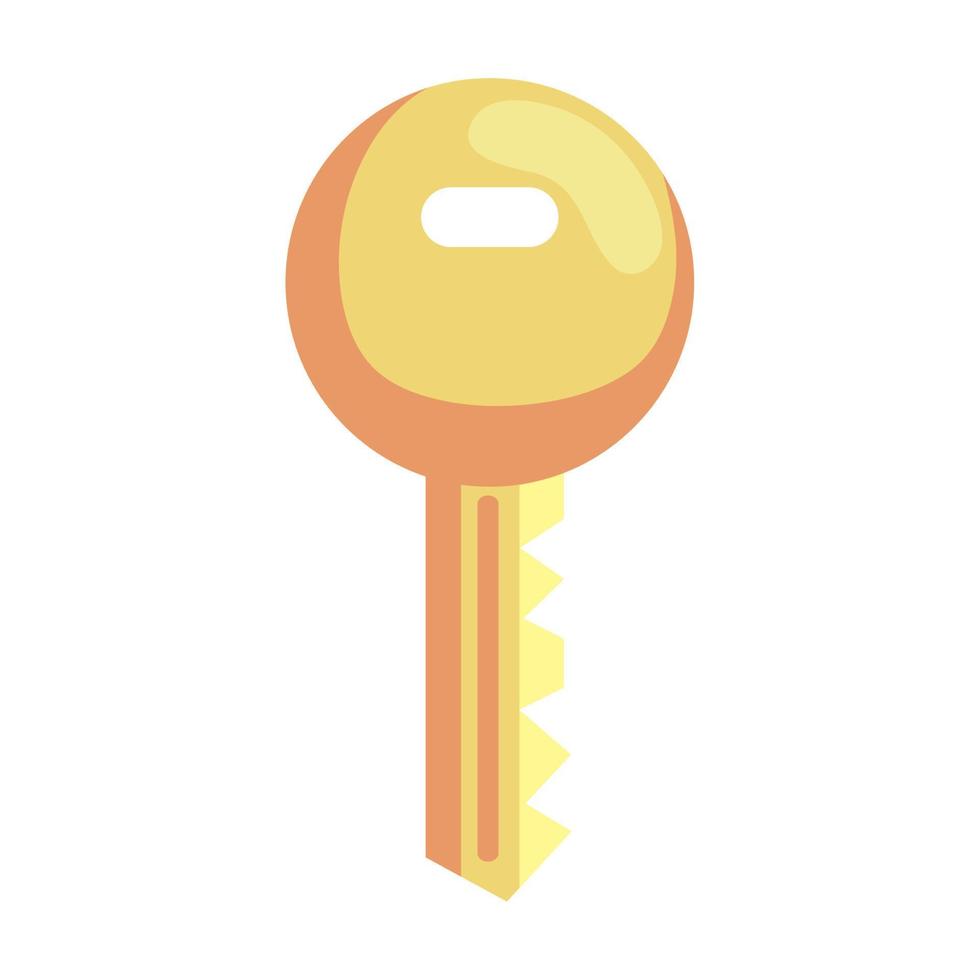 seguridad de la puerta con llave dorada vector