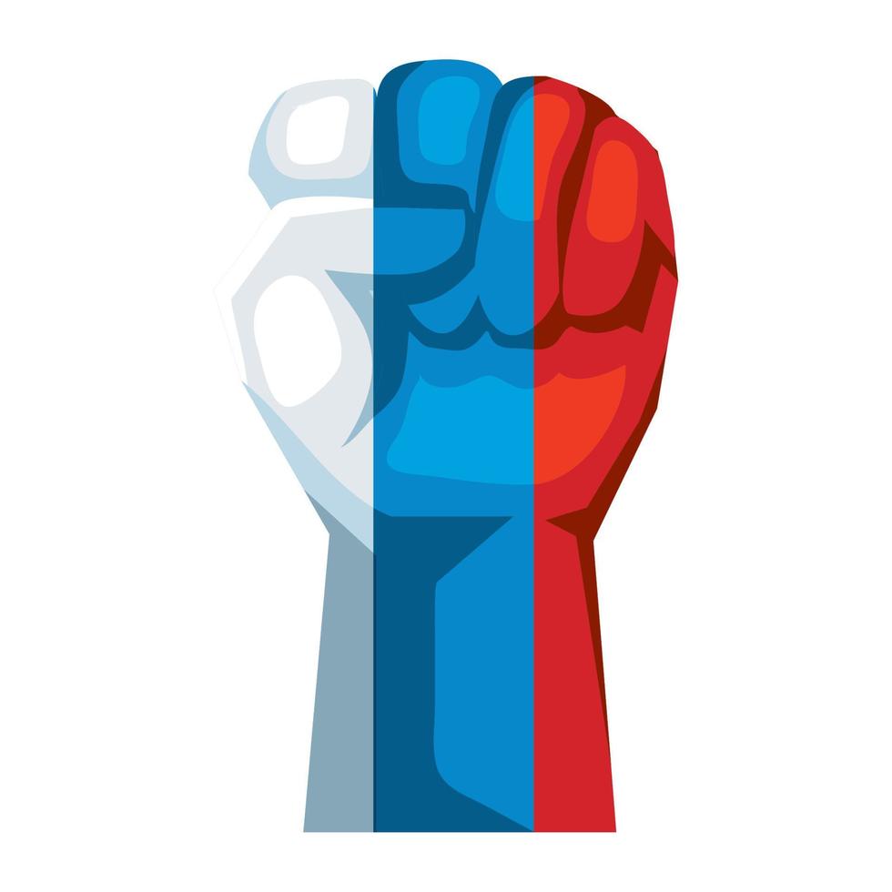fist with russia flag vector
