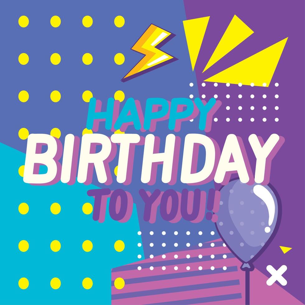 happy birthday to you with balloon helium vector