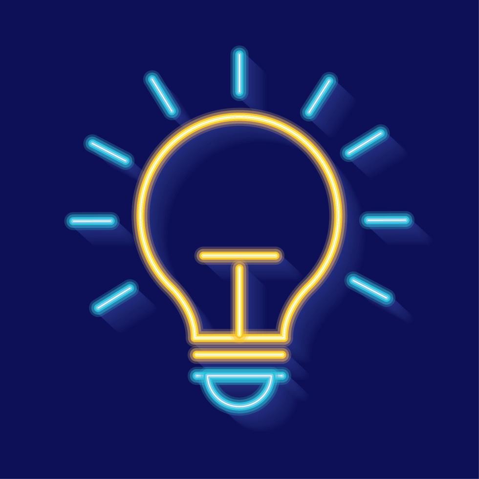 bulb neon light vector