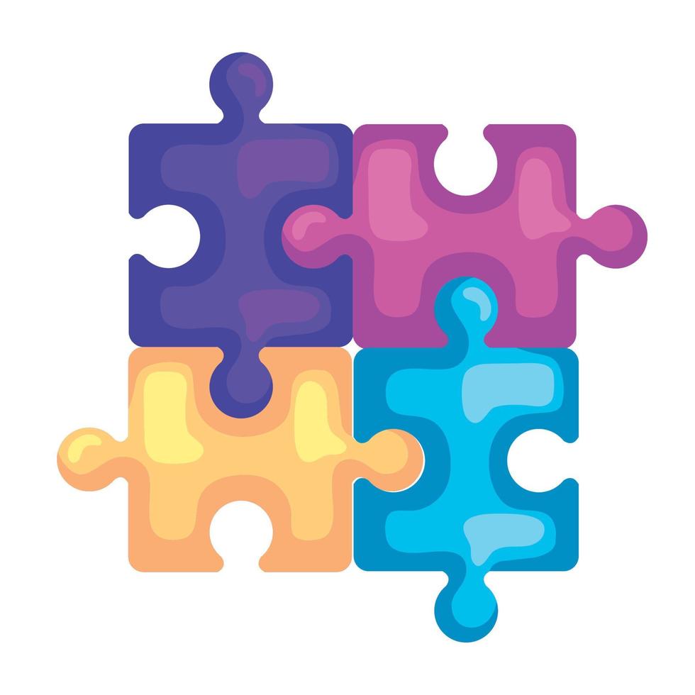 puzzle pieces toy vector