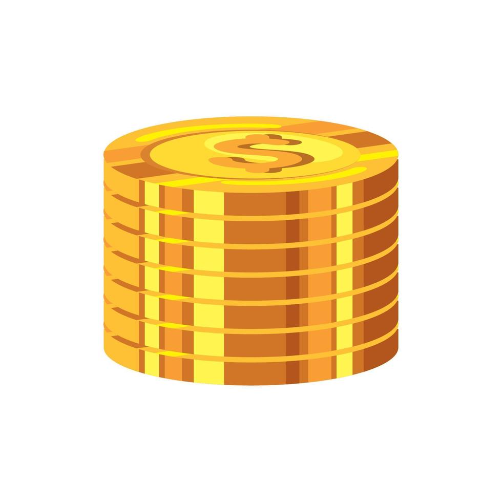 pile coins money dollars vector