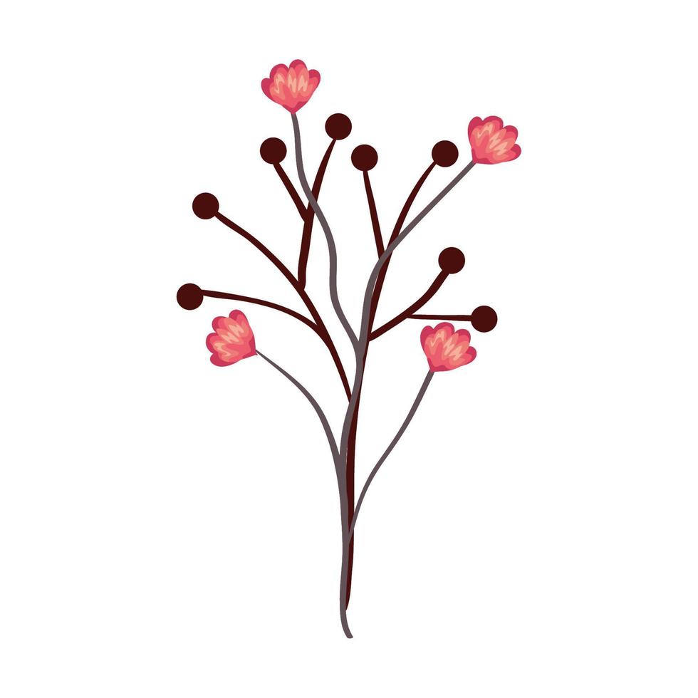 red spring flowers vector