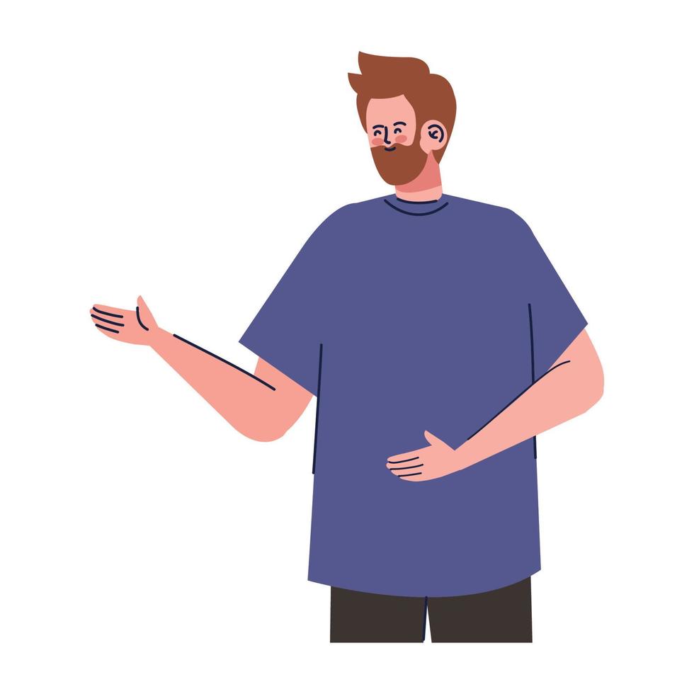 bearded man taking a selfie vector