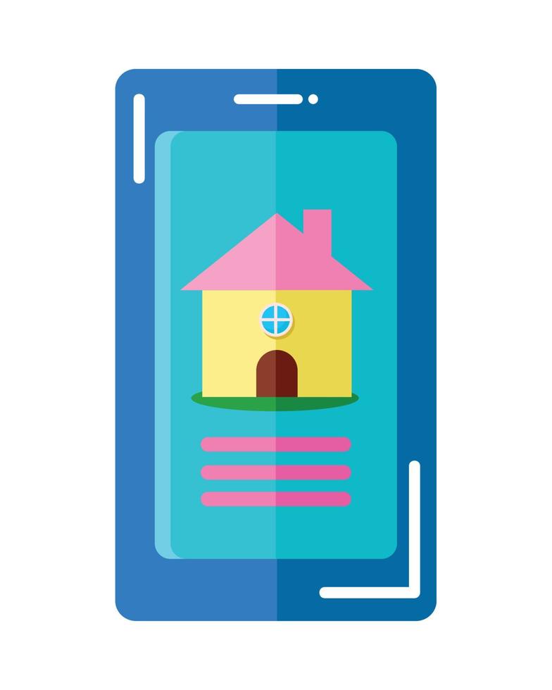 house in smartphone vector