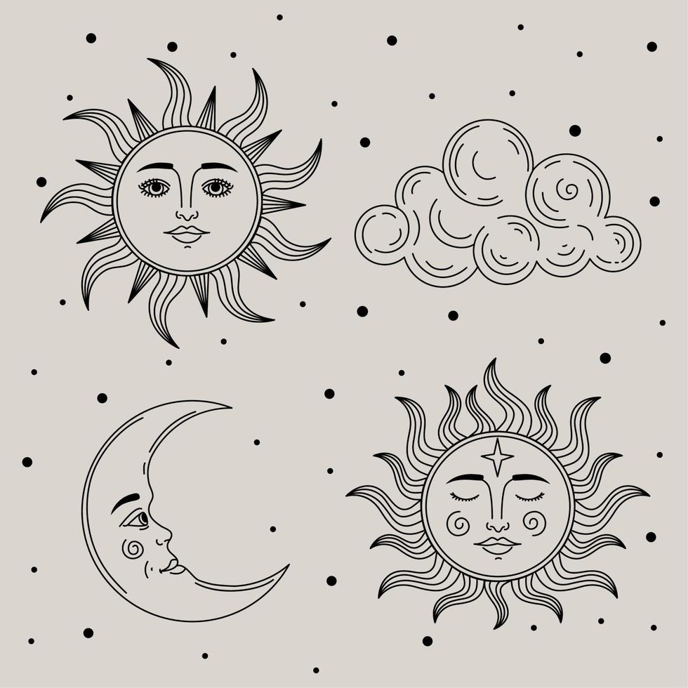 four astrology zodiac icons vector