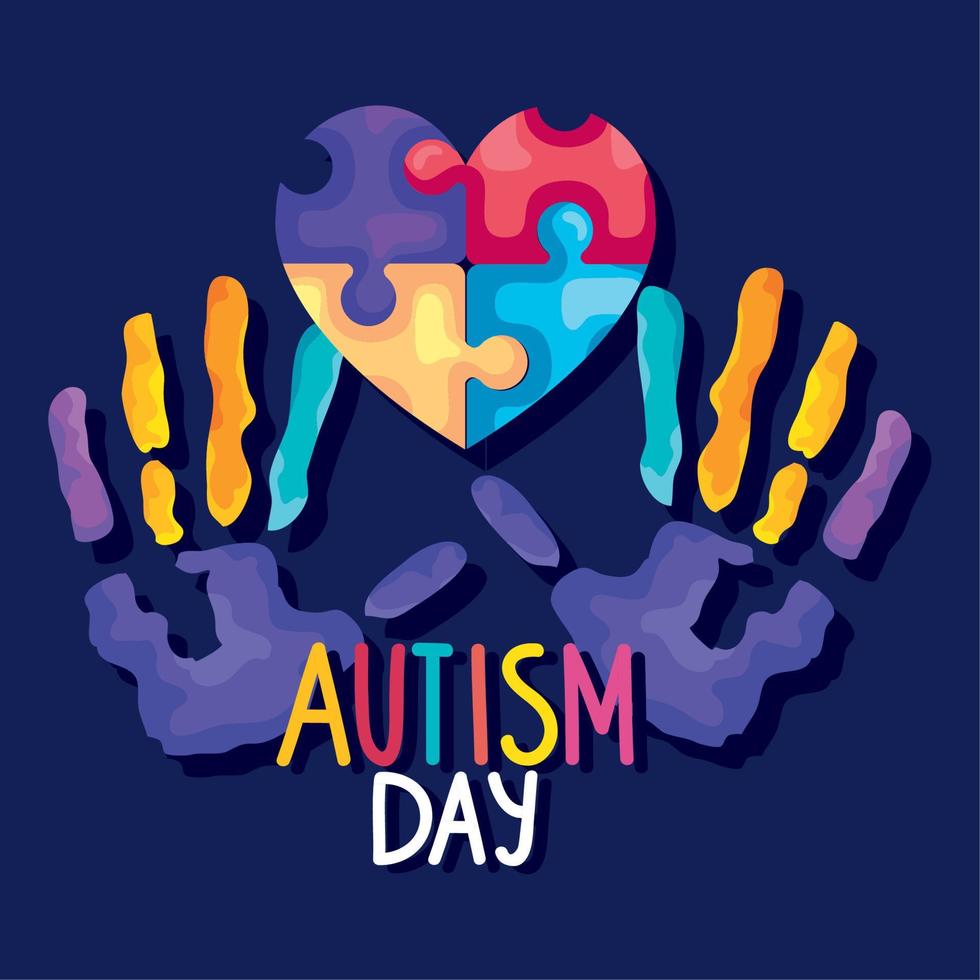 autism day poster vector