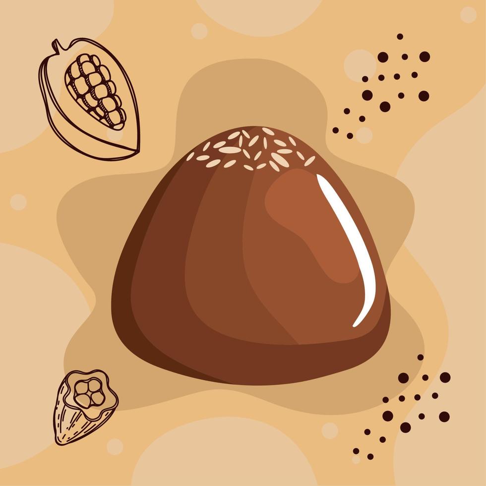 chocolate ball sweet candy vector
