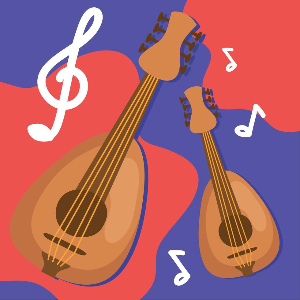 ukeleles y notas vector