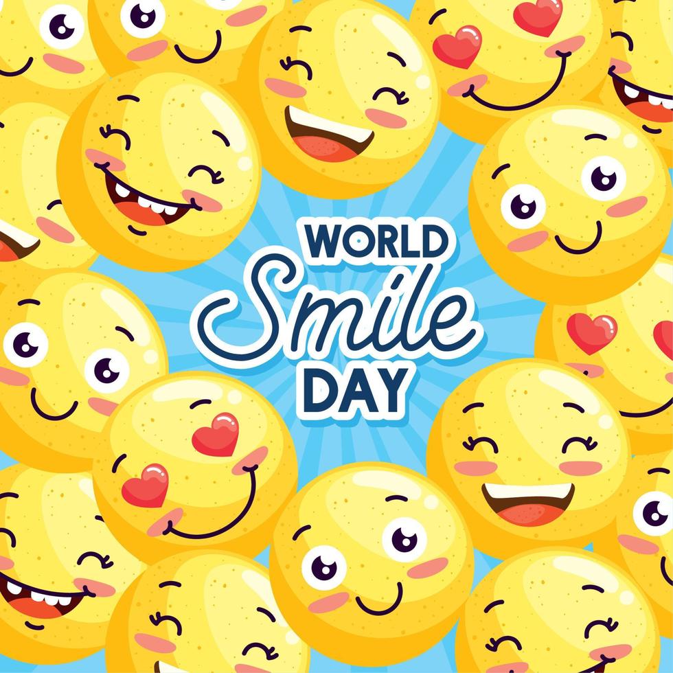 world smile day lettering vector
