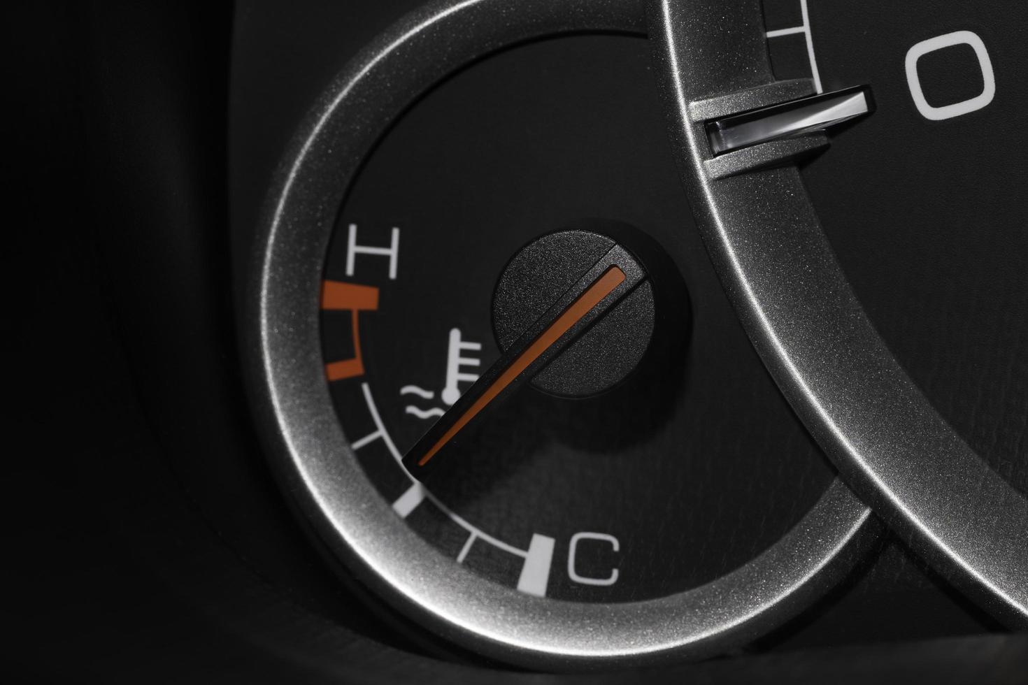 Car radiator water temperature gauge, Close up macro shot. photo