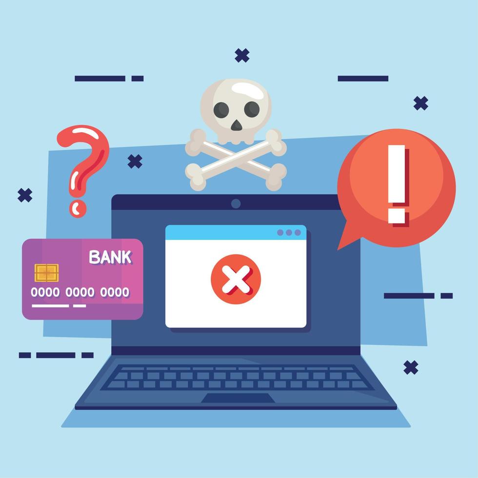 cyber fraud in laptop vector