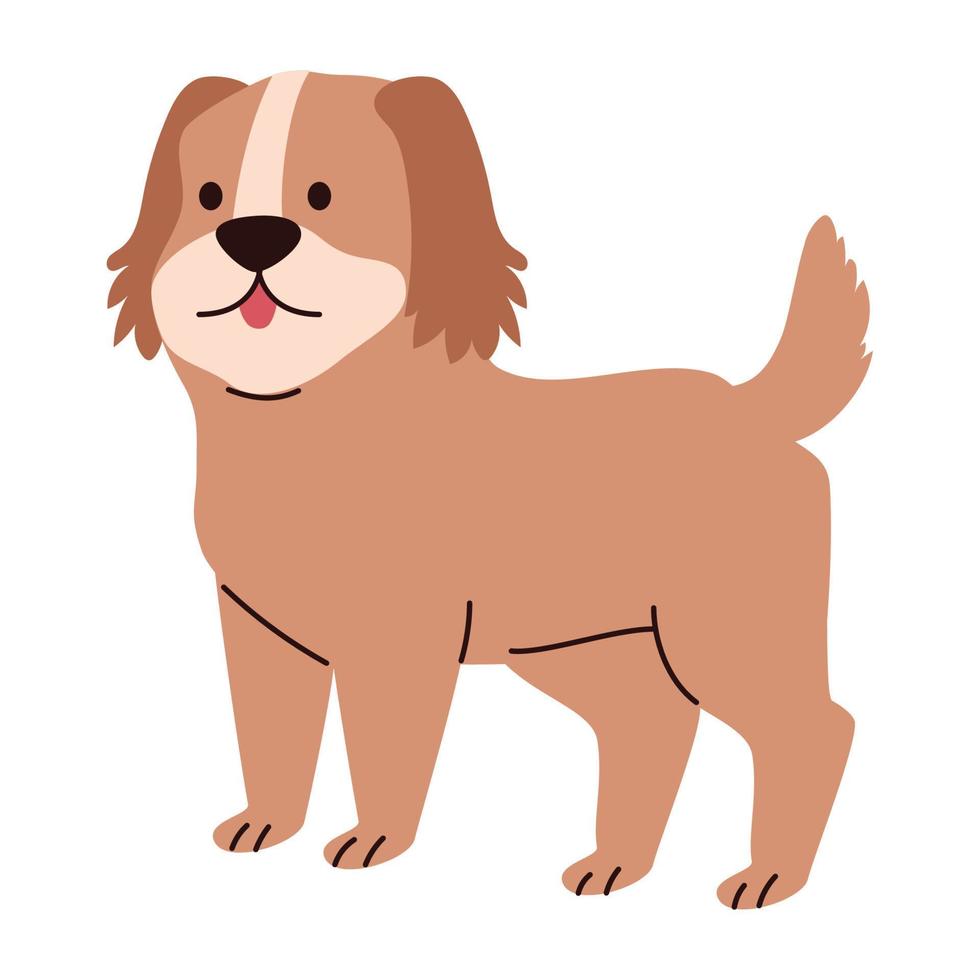 linda mascota perro naranja vector