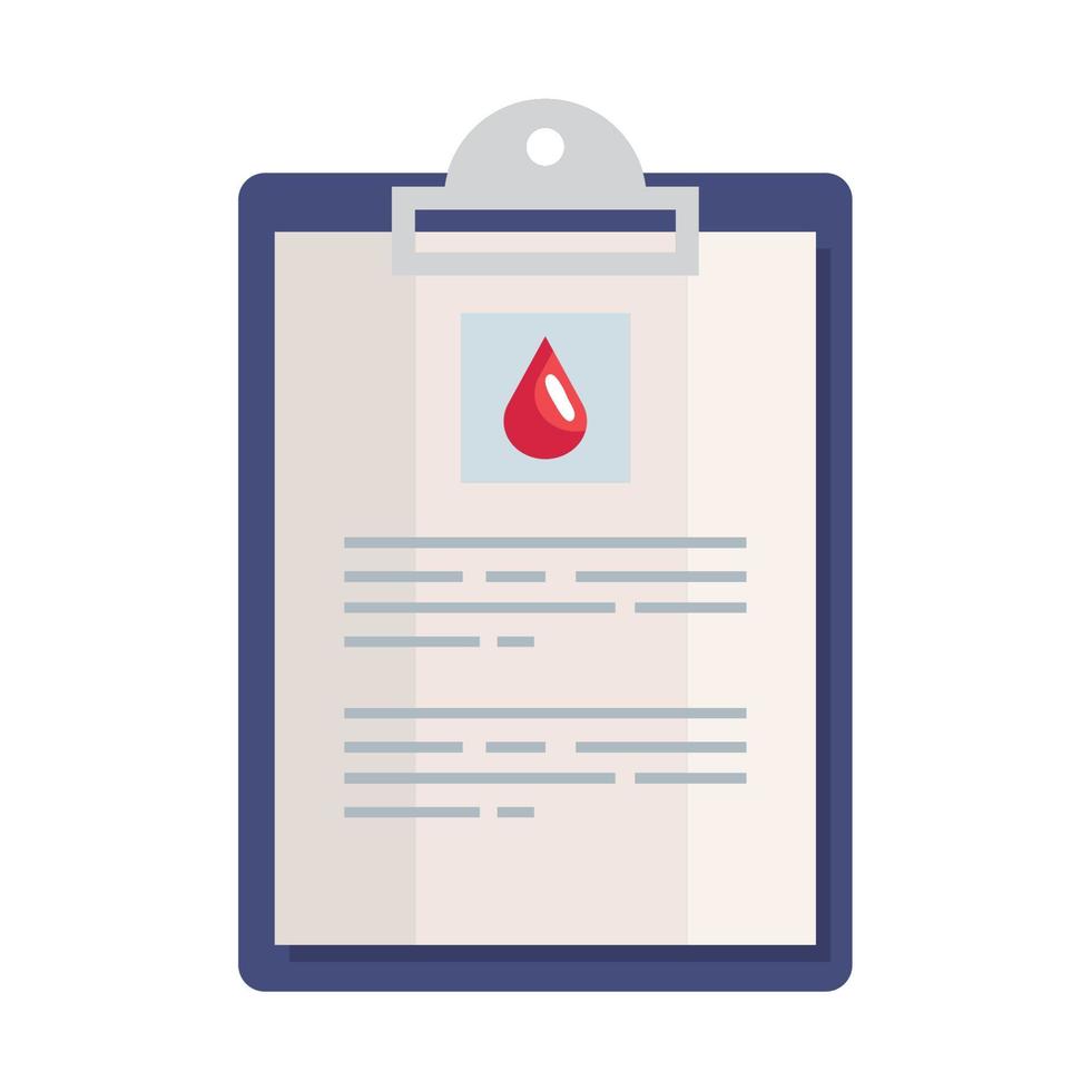 clipboard with drop blood vector