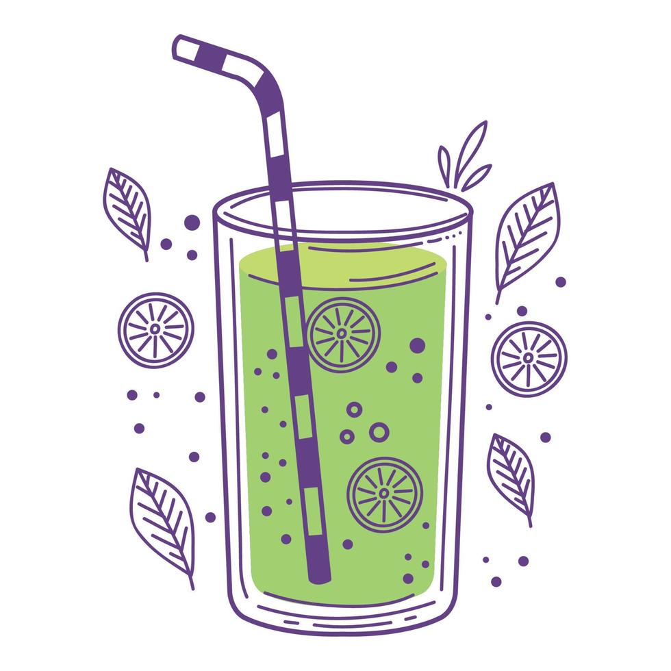 lemon detox drink icon vector