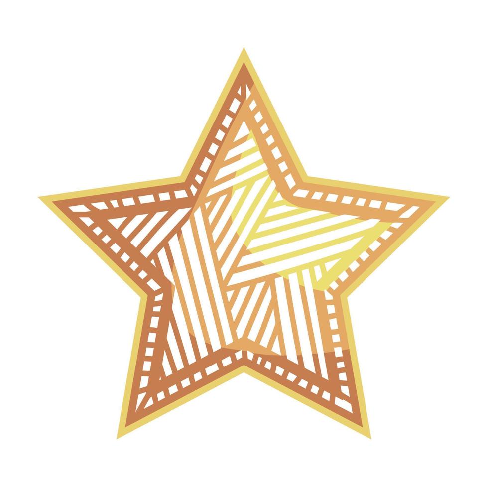 decoración estrella dorada vector