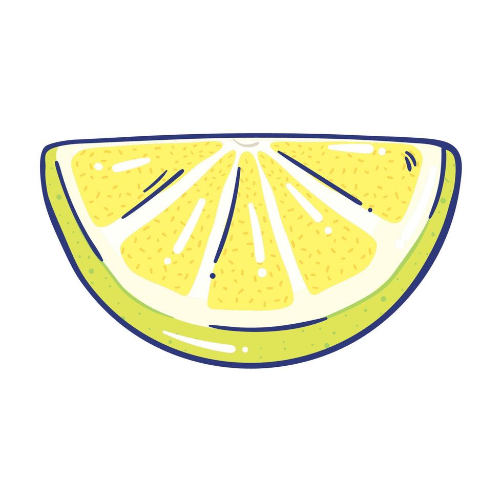 sliced lemon fresh fruit vector