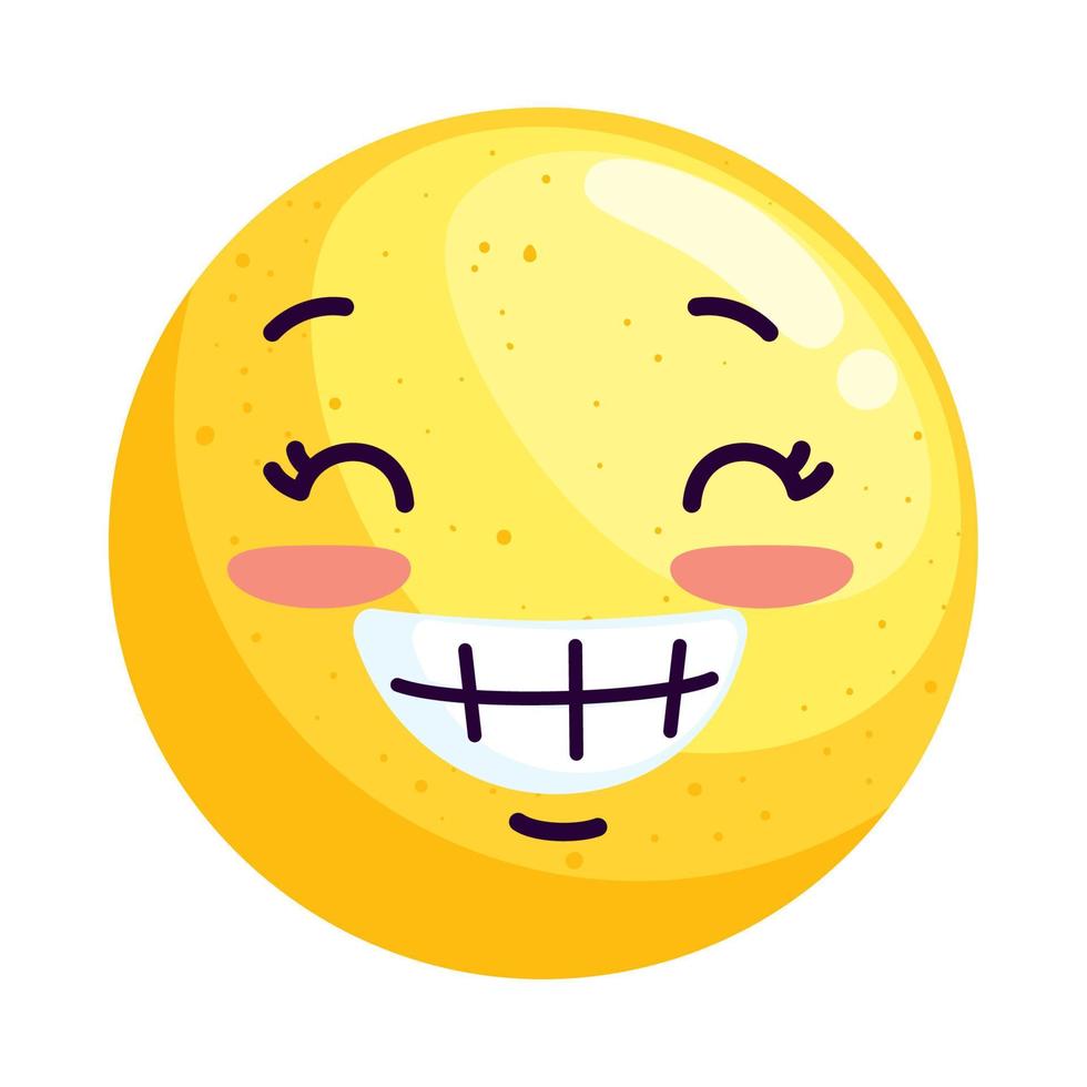 happy emoji comic character vector