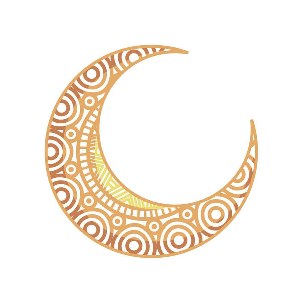 golden moon crescent vector