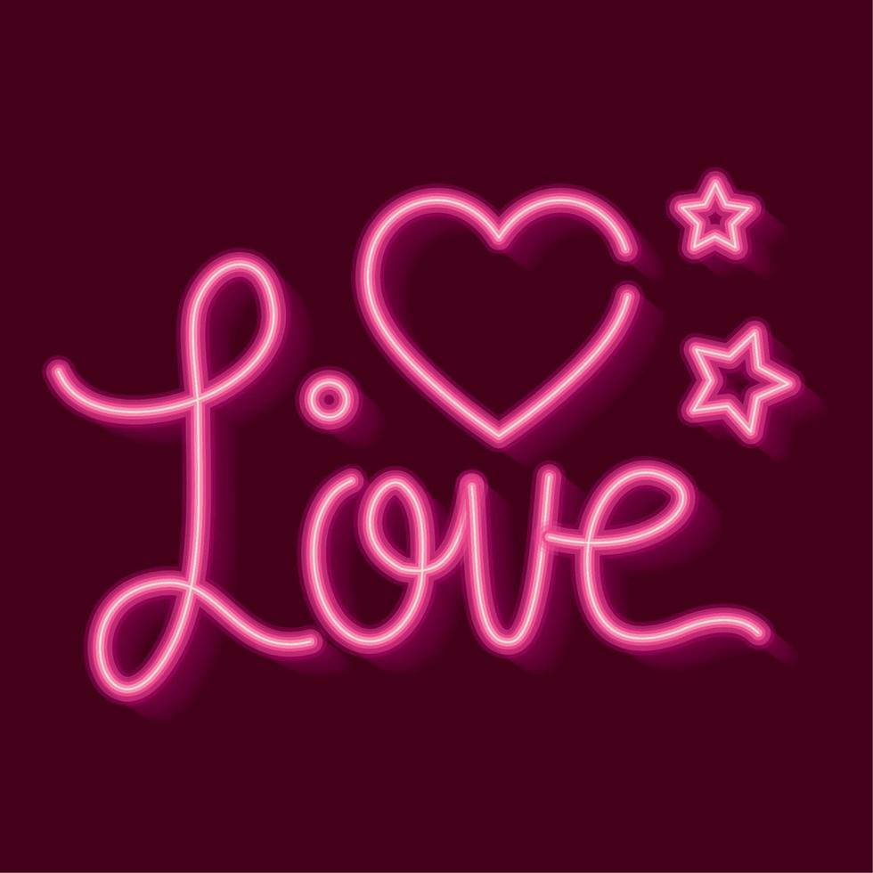 love word neon light vector