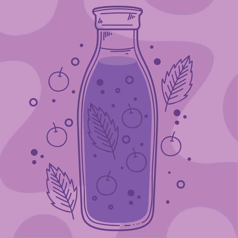 blueberries detox drink vector