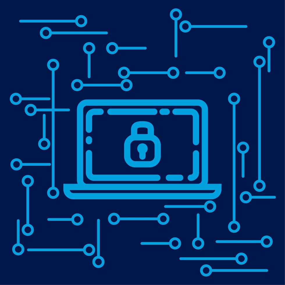 padlock in laptop vector