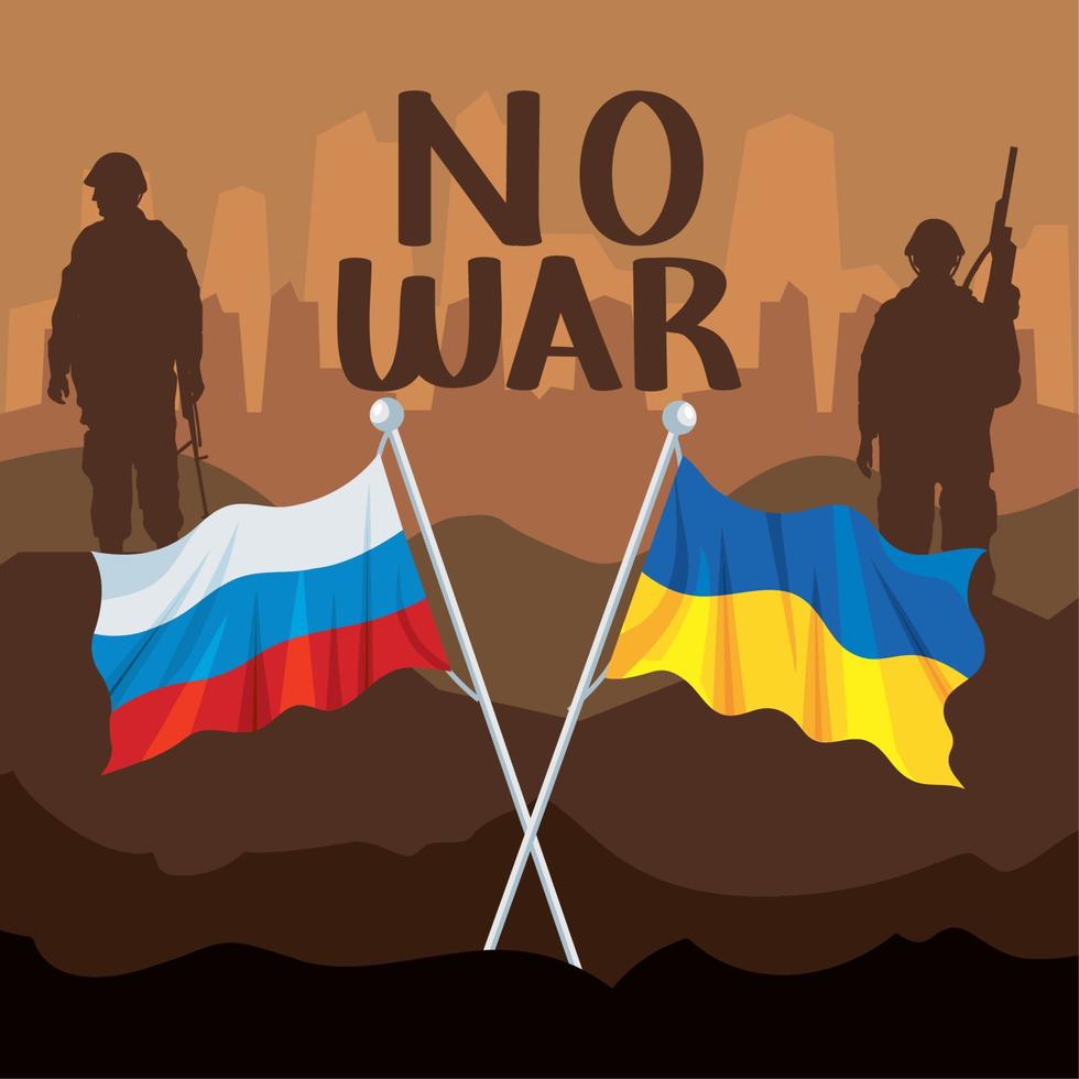 no war russian and ukrainian vector