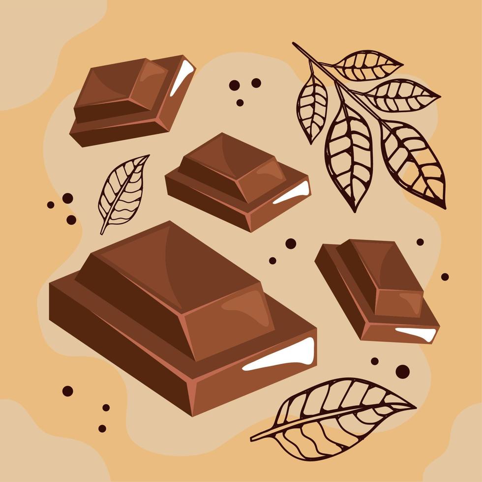 chocolate squares sweet candies vector