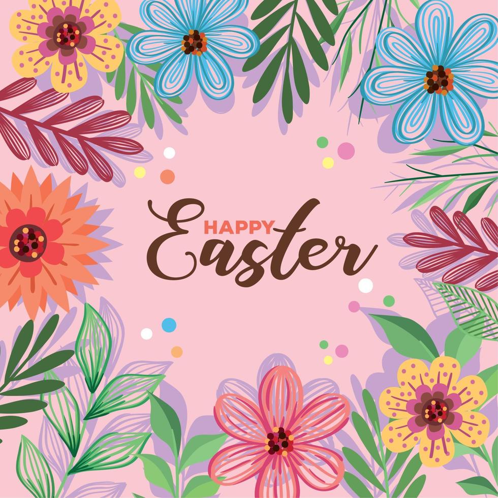 happy easter frame vector